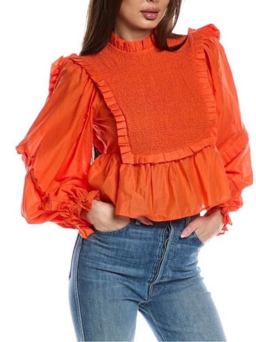 Farm Rio Puff Sleeve Blouse Size M